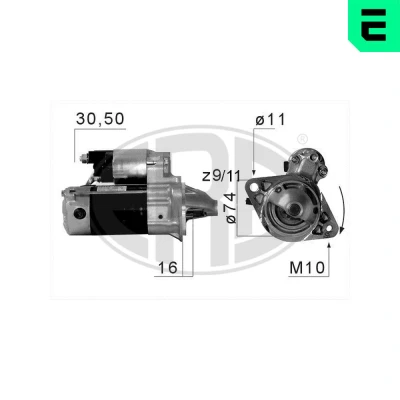 Bilde av ERA 220675A Starter 12 1 TOYOTA: Avensis II Station Wagon, Sedan, Corolla IX Hatchback
