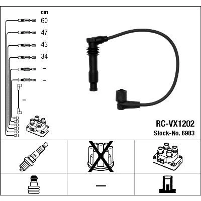 Bilde av NGK 6983 Pluggledninger 4 OPEL: Astra F Caravan, CC
