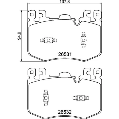 Bilde av BREMBO P 30 041G Bremseklosser med akustisk slitasjevarsel HYUNDAI: H 1 Travel, Cargo