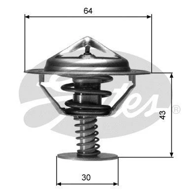 Bilde av GATES TH05982G1 Termostat 82 med tetning uten kapsling NISSAN: Pathfinder 3, NP300 Navara Pick up, MITSUBISHI: L200 / Triton IV up