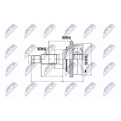 Bilde av Leddsett, drivaksel, Hjulside, kia carnival i, ii, 0K55C 22510A