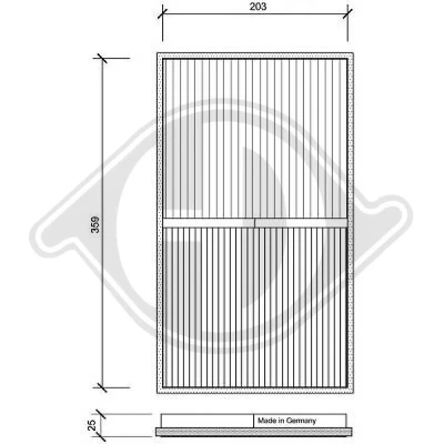 Bilde av DIEDERICHS DCI0026 Kupéfilter pollenfilter 213 369 25 Climate MERCEDES BENZ: Vito Minibuss, V Klasse, Van