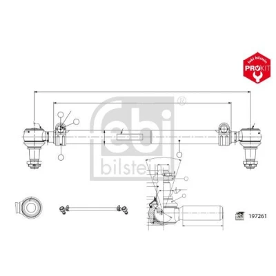 Bilde av FEBI BILSTEIN Parallellstag framaksel med muttere 197261