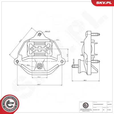 Bilde av Lagring, automatikk, Foran Esen skv 75SKV818 audi OE 8K0 399 151 AP, BC, CL