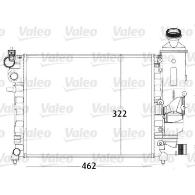 Bilde av VALEO 731498 Radiator Aluminium 390 322 23 med kjølemiddelregulator Kjøleribber satt sammen mekanisk PEUGEOT: 106 II Hatchback, I Hatchback