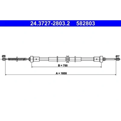 Bilde av ATE 24.3727 2803.2 Bremsekabel 1855