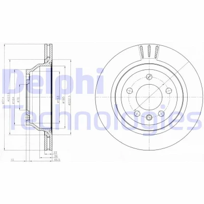Bilde av DELPHI BG3894 Bremseskiver 314 22 5 ventilert oljet høy karbon uten hjullager, ABS sensorring VOLKSWAGEN: Multivan (7HM, Transporter