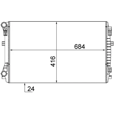 Bilde av MAHLE ORIGINAL CR 2054 001S Radiator 650 416 24 Kjøleribber satt sammen mekanisk VOLKSWAGEN: Golf 7, 7 Variant, SKODA: Superb III Stasjonsvogn