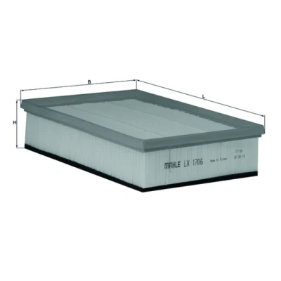 Bilde av MAHLE ORIGINAL LX 1706 Luftfilter 62,3 180 282,0 Filterinnsats FORD: Transit Mk6 Minibuss, Van, Flatvogn lastebil/Chassis