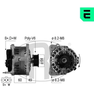 Bilde av ERA 210598A Dynamo 14V 90A VOLKSWAGEN: Transporter 4 Bus, 4, LT 28 46 2 Kasten
