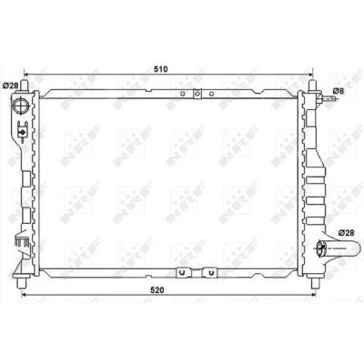 Bilde av NRF 53068 Radiator Aluminium 460 320 16 Kjøleribber loddet