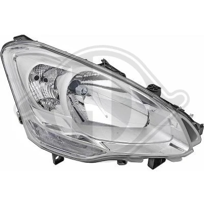 Bilde av DIEDERICHS 4013682 Frontlykter høyre H4 for høyrekjøring med elektromotor CITROËN: Berlingo II