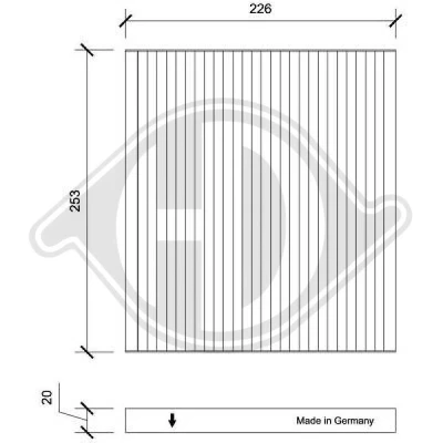Bilde av DIEDERICHS DCI0232 Kupéfilter pollenfilter 226 253 20 Climate HYUNDAI: Santa FE 3, Grand Fé
