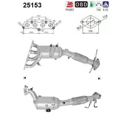 Bilde av AS 25153 Katalysator Euro 5