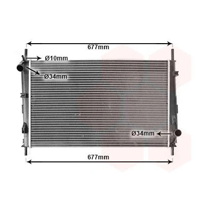 Bilde av VAN WEZEL 18002335 Radiator Aluminium 620 406 20 Kjøleribber loddet