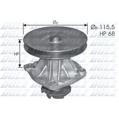 Bilde av DOLZ S135 Vannpumpe uten kapsling FIAT: 128 Sedan, Uno Hatchback
