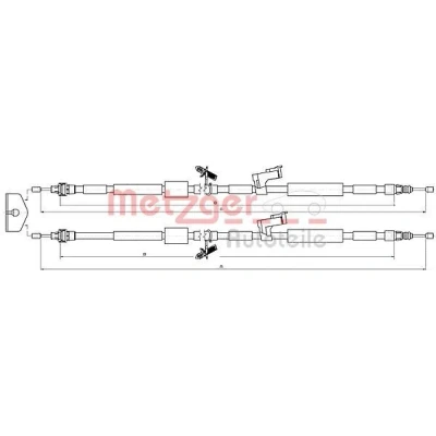 Bilde av METZGER 10.5452 Bremsekabel bak 1940/1803+1850/1715 COFLE FORD: KUGA 1