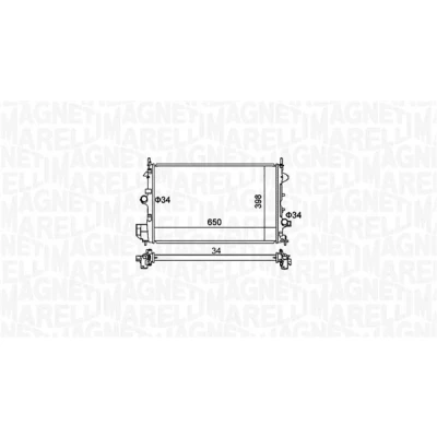 Bilde av MAGNETI MARELLI 350213173700 Radiator 650 398 34 Kjøleribber satt sammen mekanisk OPEL: Vectra C Caravan