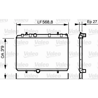 Bilde av VALEO 734338 Radiator Aluminium 544 380 23 uten kjølemiddelregulator Kjøleribber satt sammen mekanisk CITROËN: Berlingo II Van, Xsara Hatchback