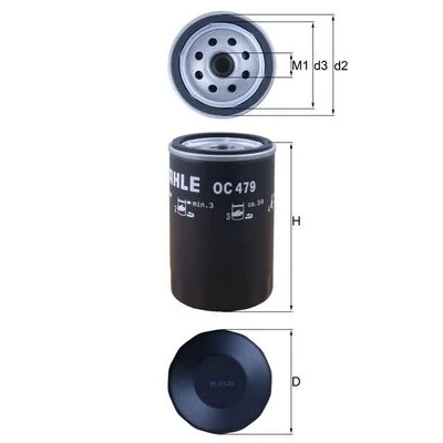 Bilde av Oljefilter MAHLE ORIGINAL OC 479