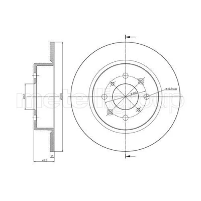 Bilde av METELLI 23 0612C Bremseskiver 260,0 10,0 4 61,0 fullt ut spraylakkert
