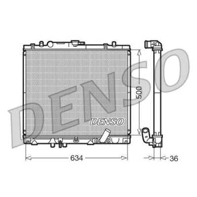 Bilde av DENSO DRM45020 Radiator Aluminium 634 500 36 MITSUBISHI: L200 III Pick up