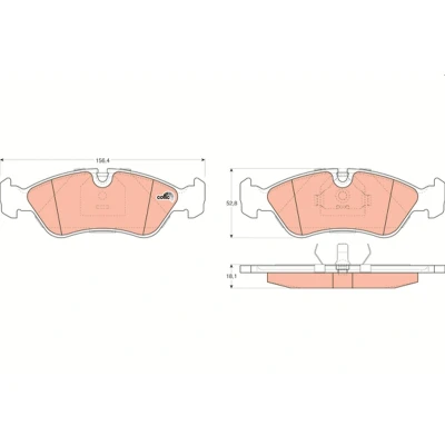 Bilde av TRW COTEC GDB951 Bremseklosser klargjort for slitasjeindikator OPEL: Vectra A Sedan, Omega Astra F Sedan