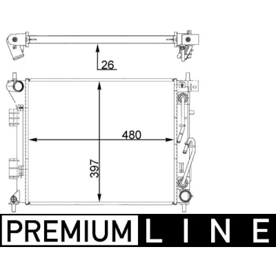 Bilde av MAHLE ORIGINAL CR 1405 000P Radiator 480 397 26 Kjøleribber loddet