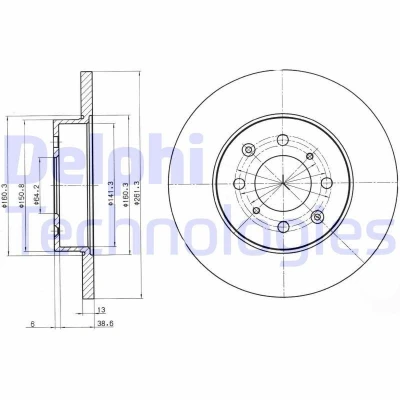 Bilde av DELPHI BG3262 Bremseskiver 262 13 4 fullt ut oljet ubehandlet uten hjullager, ABS sensorring