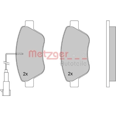 Bilde av METZGER 1170117 Bremseklosser framaksel med integrert slitasjesensor bremsecaliperskruer, antihyle blikk FIAT: 500 Hatchback