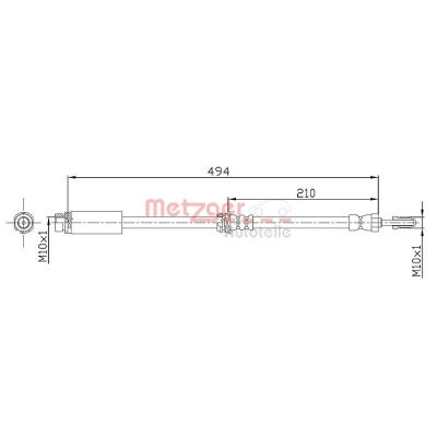 Bilde av METZGER 4112313 Bremseslange 494 M10 x 1 FORD: FIESTA 5