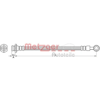 Bilde av METZGER 4110491 Bremseslange 345 M10 x 1 DF