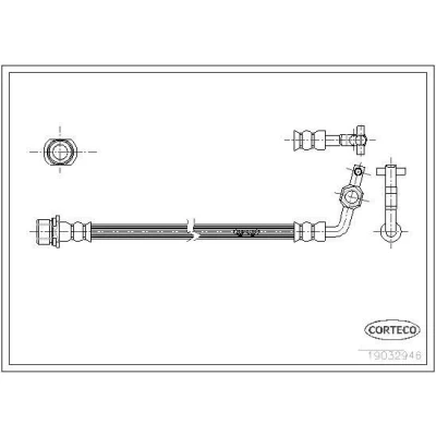 Bilde av CORTECO 19032946 Bremseslange 305 TOYOTA: Land Cruiser 80, 100