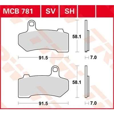 Bilde av TRW Sinter Street MCB781SH Bremseklosser