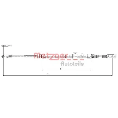 Bilde av METZGER 10.9884 Bremsekabel 2460/285 Skivebrems COFLE MERCEDES BENZ: Sprinter 4 T Van, 3 Minibuss