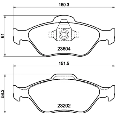Bilde av HELLA 8DB 355 008 901 Bremseklosser ikke klargjort for slitasjeindikator FORD: FIESTA 6, 5