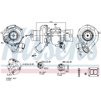Bilde av NISSENS 93677 Turbolader Eksosturbolader pneumatisk uten avtassbend