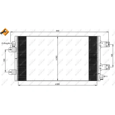 Bilde av NRF EASY FIT 35880 Kondensator med tetningsring 14,2 11 Aluminium 680 RENAULT: MASTER 2 Kasten