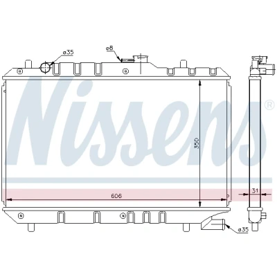 Bilde av NISSENS 64168 Radiator Kobber 350 606 31 Kjøleribber loddet