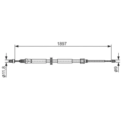 Bilde av BOSCH 1 987 482 433 Bremsekabel 1897