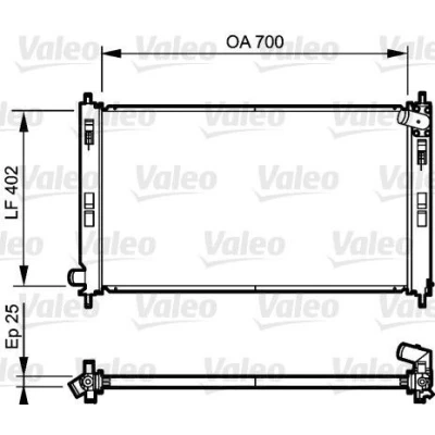 Bilde av VALEO 735200 Radiator Aluminium 698 408 26 uten kjølemiddelregulator Kjøleribber loddet MITSUBISHI: Outlander 2 SUV, ASX SUV
