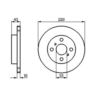 Bilde av BOSCH 0 986 478 491 Bremseskiver 229 16 4 100 ventilert, innvendig ventilert oljet TOYOTA: Starlet V Hatchback