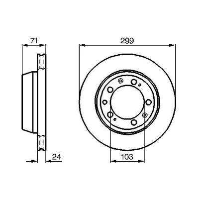 Bilde av BOSCH Bremseskive PORSCHE: 928 Coupé, 944 AUDI: 80 B4 Avant 24mm 5 130mm ventilert, innvendig ventilert oljet høy karbon 0 986 478 417
