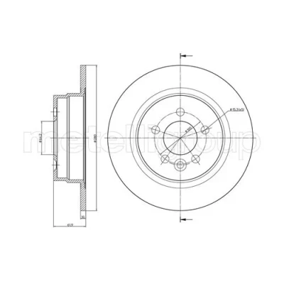 Bilde av METELLI 23 0644 Bremseskiver 280,0 10,0 5 64,2 fullt ut ROVER: 75