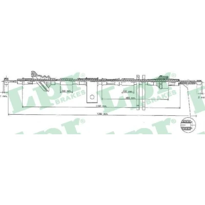 Bilde av LPR C0833B Bremsekabel 1398/1170 Trommelbrems