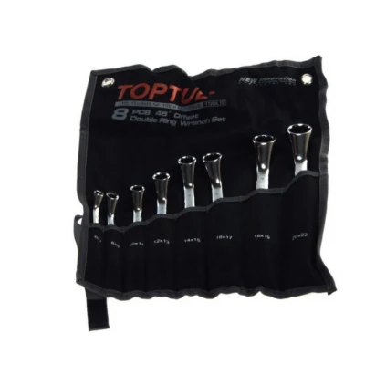 Bilde av TOPTUL GPAH0804 Dobbelthodet ringnøkkelsett 6х7, 8х9, 10х11, 12х13, 14х15, 16х17, 18х19, 20х22 8 Krom vanadium stål