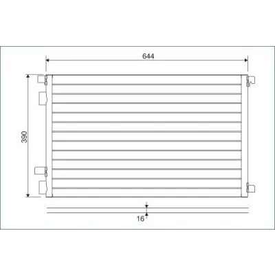 Bilde av VALEO 817608 Kondensator uten tørker Aluminium 390 R 134a