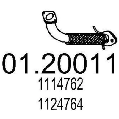 Bilde av MTS 01.20011 Eksosrør 360 foran for midtre eksospotte FORD: MONDEO 3 Stufenheck, Kombi