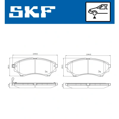Bilde av SKF VKBP 80289 A Bremseklosser med akustisk slitasjevarsel FORD: Ranger Mk2