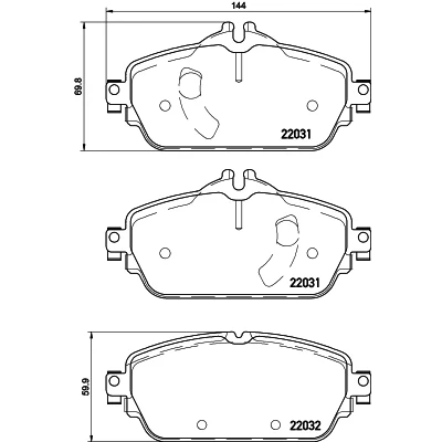 Bilde av HELLA 8DB 355 021 541 Bremseklosser klargjort for slitasjeindikator MERCEDES BENZ: C Klasse T modell, E Sedan, Sedan